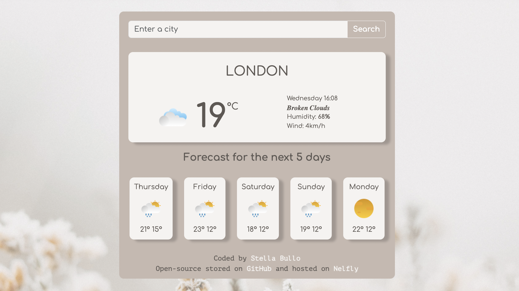 Weather app project